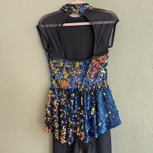 ✨ Weissman Dance Costume "Can’t Stop The Feeling!" Sequin Unitard – Child Medium - Picture 5 of 11